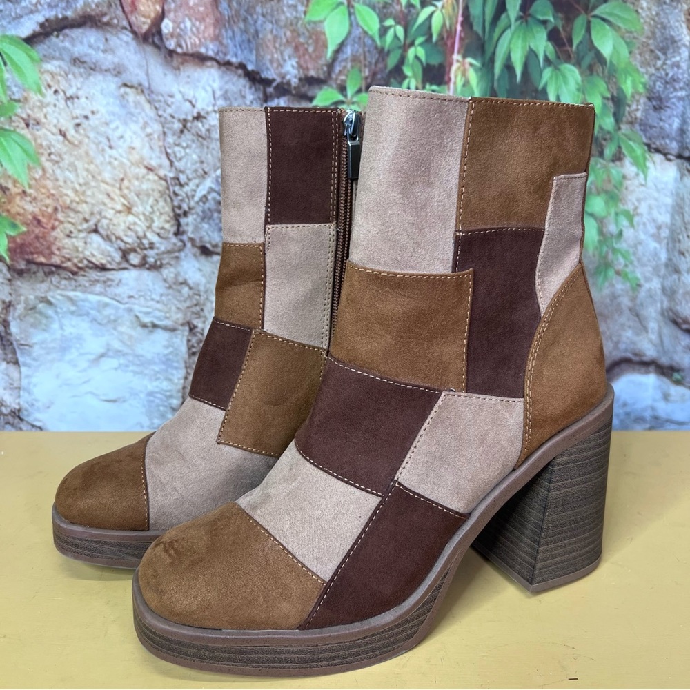 UNIVERSAL THREAD Patchwork Microsuede Block Heel … - image 2